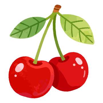 卡通樱桃水果插画