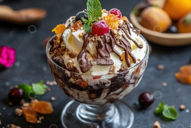 高清大图下载【趣麦麦图】巧克力圣代美食摄影