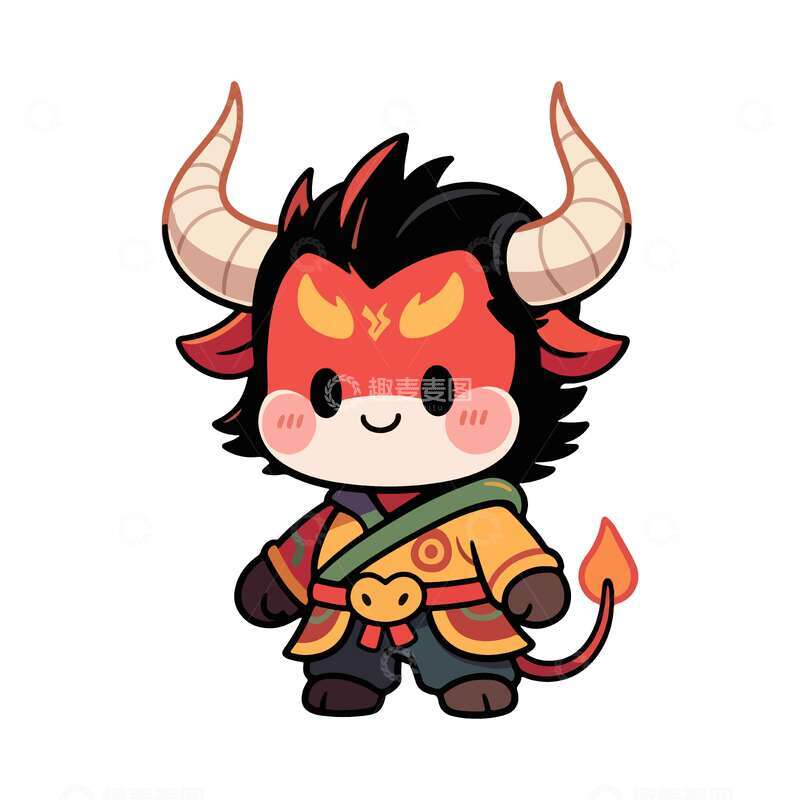 源文件下载【趣麦麦图】-【标题】卡通可爱牛年形象设计元素