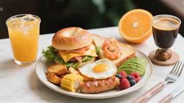 丰盛早餐美食摄影场景