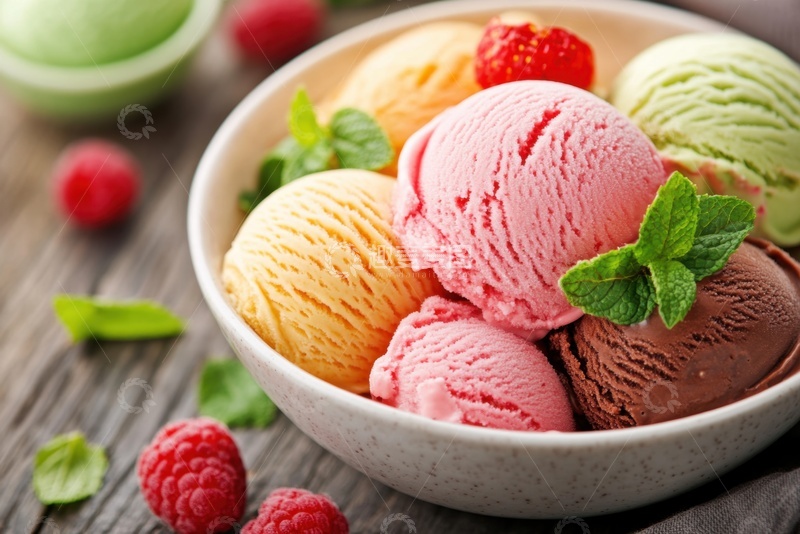 高清大图下载【趣麦麦图】美味的冰激凌雪球摄影