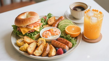 丰盛早餐美食摄影元素