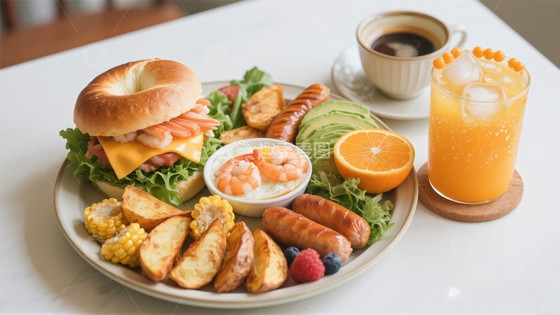 高清大图下载【趣麦麦图】丰盛早餐美食摄影元素