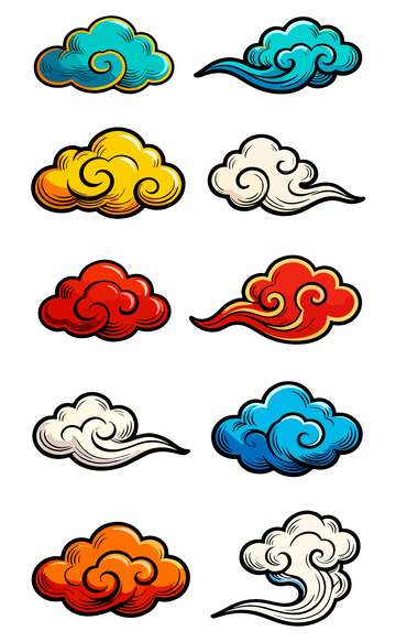 彩色云纹图案设计元素