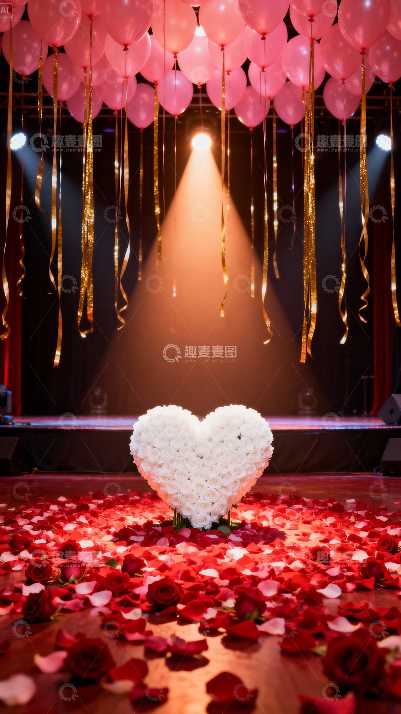 高清大图下载【趣麦麦图】情人节婚礼浪漫背景_竖屏030