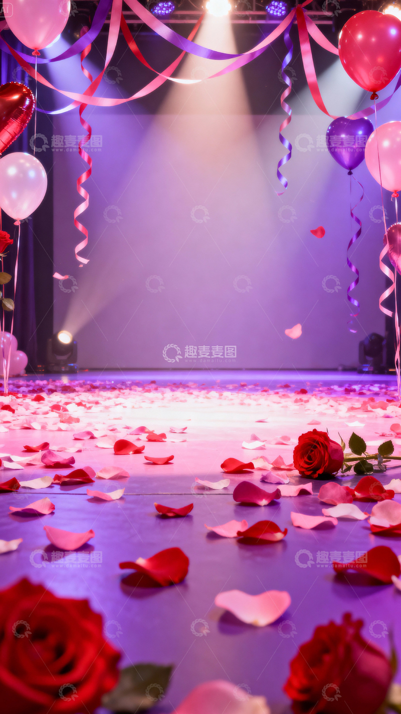 高清大图下载【趣麦麦图】情人节婚礼浪漫背景_竖屏021