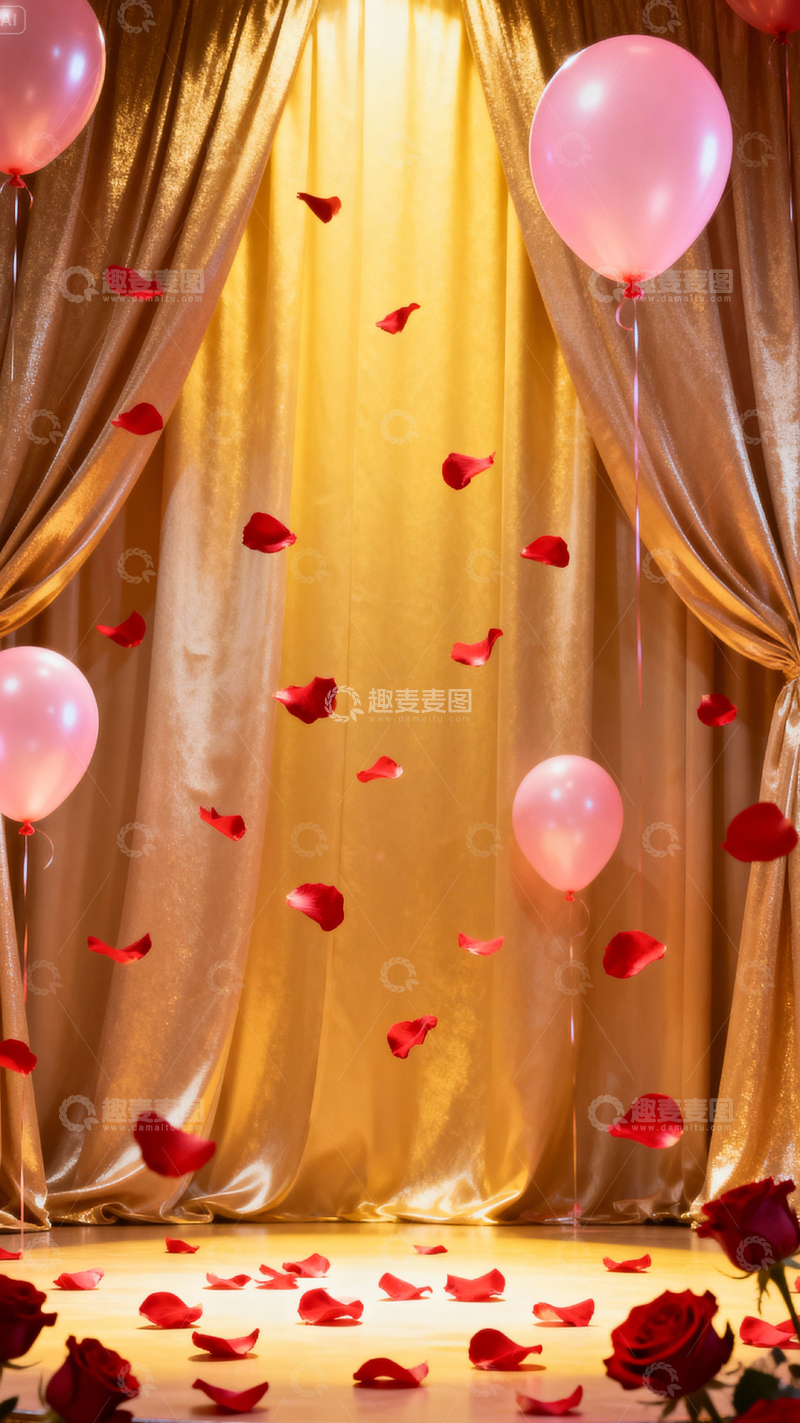 高清大图下载【趣麦麦图】情人节婚礼浪漫背景_竖屏026