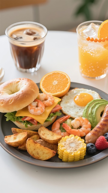 丰盛早餐美食摄影图片