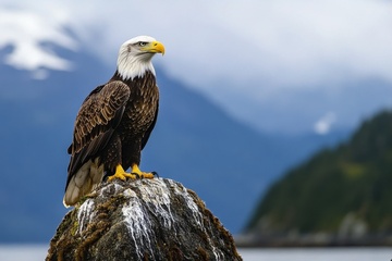 站在石头上的雄鹰