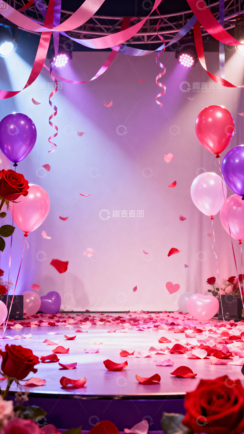 高清大图下载【趣麦麦图】情人节婚礼浪漫背景_竖屏031