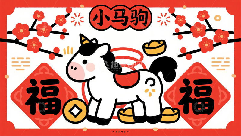 高清大图下载【趣麦麦图】福伴身旁的萌趣小马驹