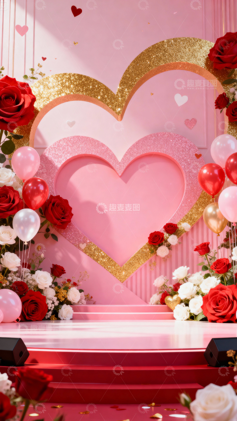 高清大图下载【趣麦麦图】情人节婚礼浪漫背景_竖屏034