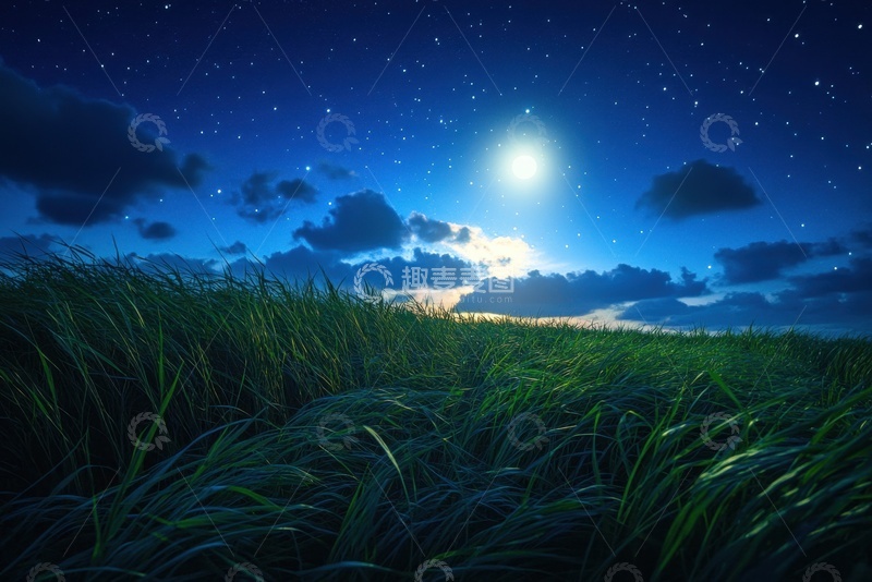 高清大图下载【趣麦麦图】草原上的夜景美景