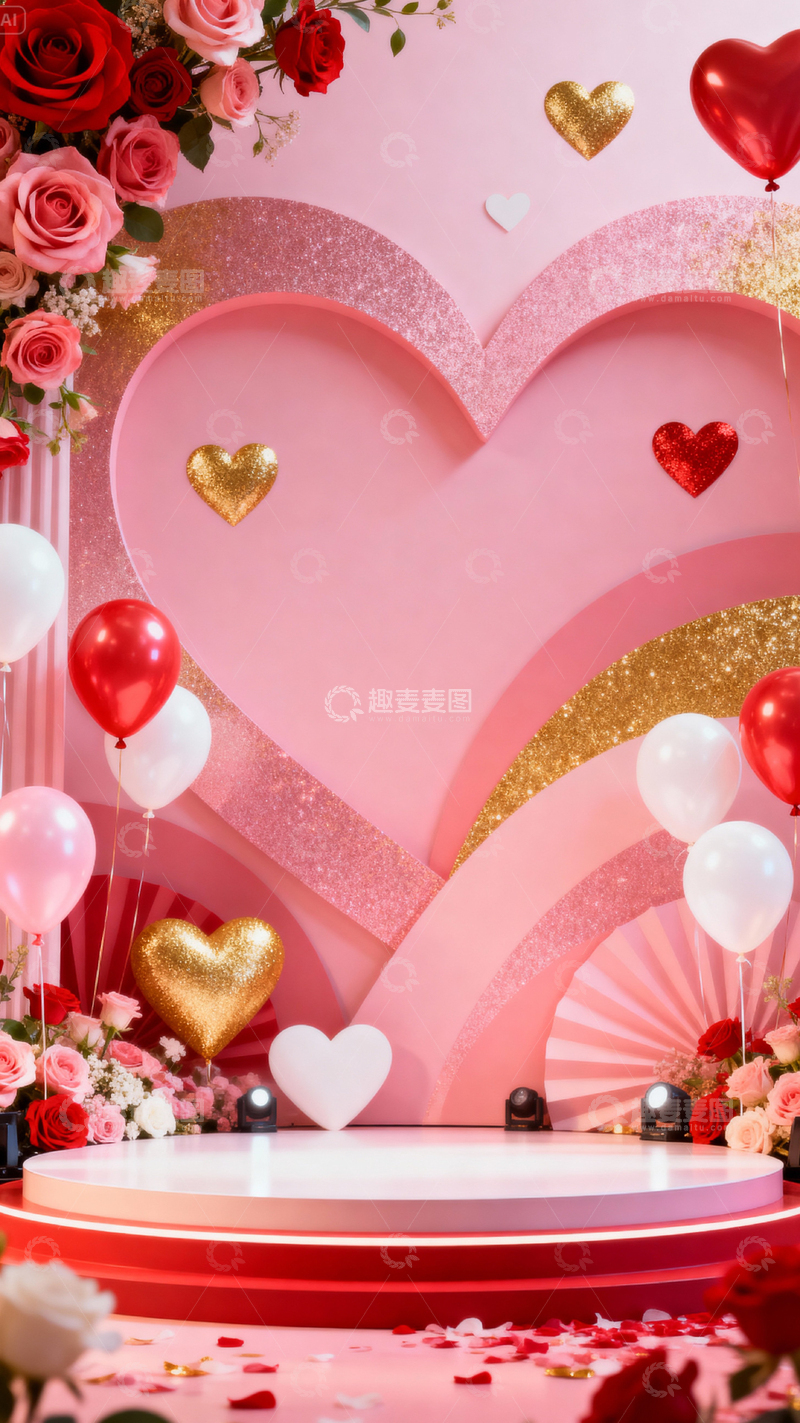 高清大图下载【趣麦麦图】情人节婚礼浪漫背景_竖屏037