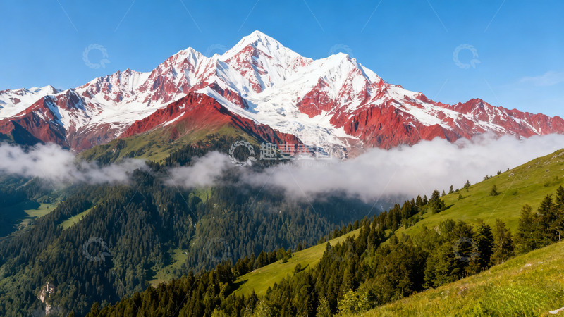 高清大图下载【趣麦麦图】雪山风光壮丽景
