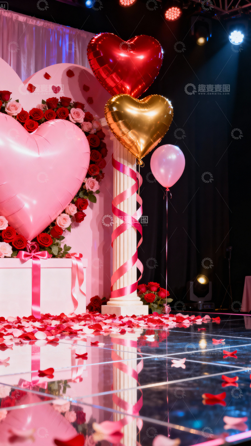 高清大图下载【趣麦麦图】情人节婚礼浪漫背景_竖屏032