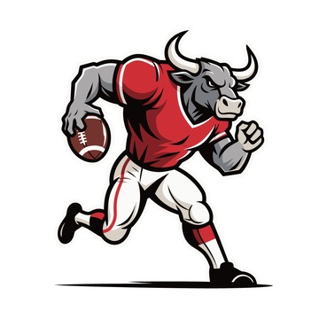 卡通牛橄榄球运动员设计素材