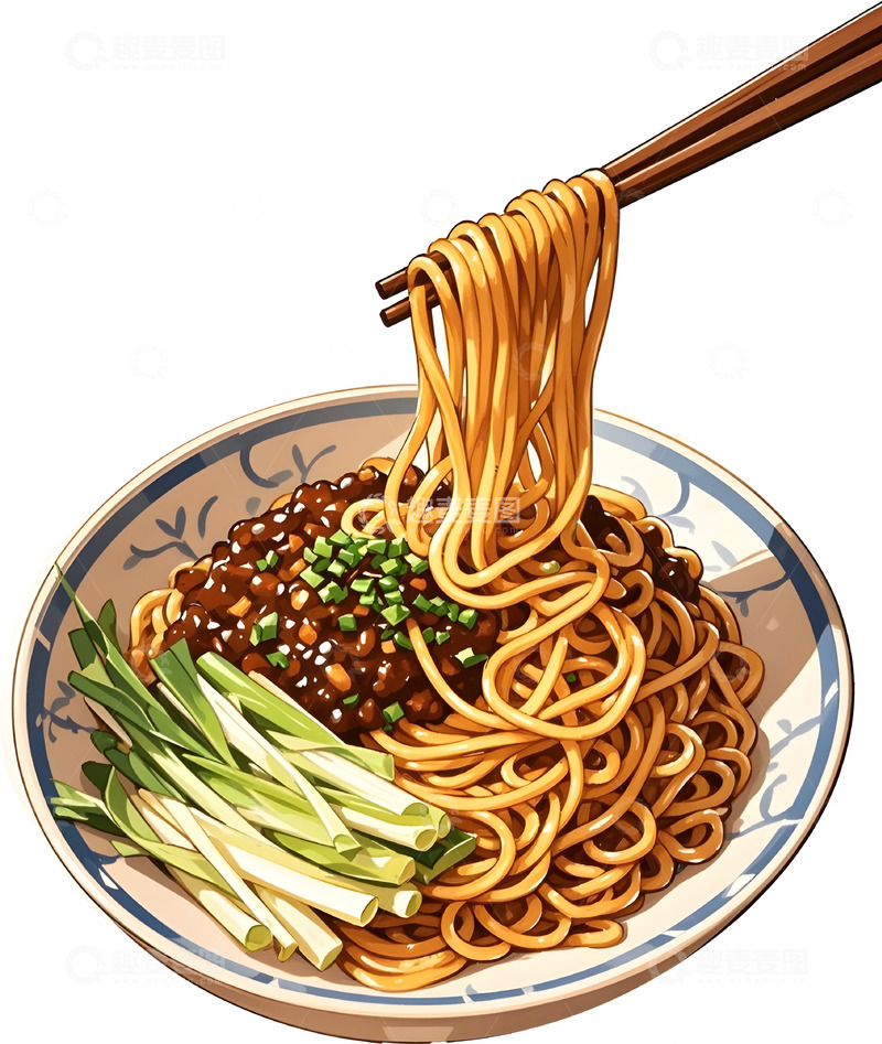 高清大图下载【趣麦麦图】手绘面条美食插画