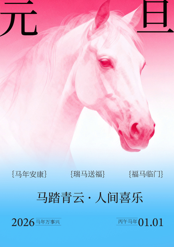 马年喜庆贺卡设计模板