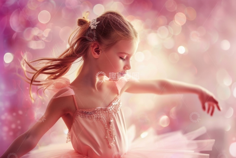 高清大图下载【趣麦麦图】跳芭蕾舞的小女孩