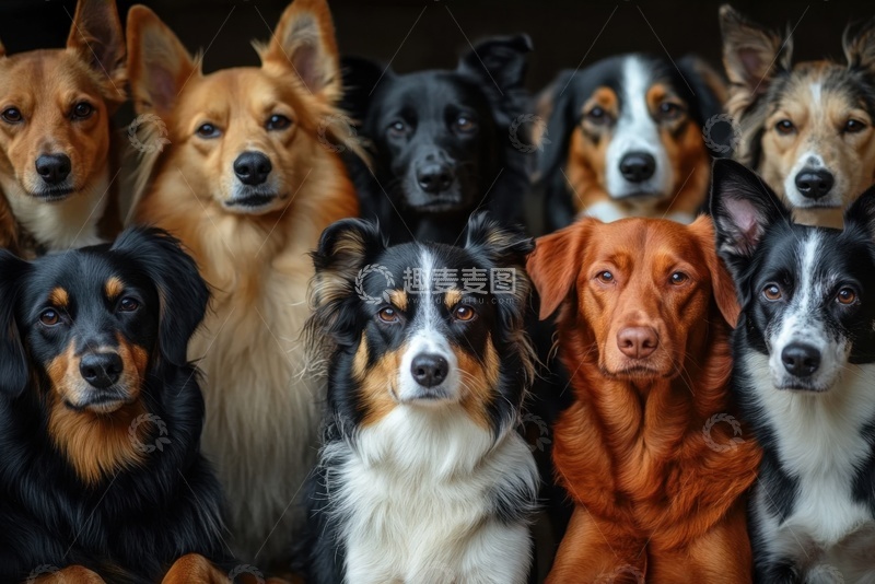 高清大图下载【趣麦麦图】一堆可爱的狗狗