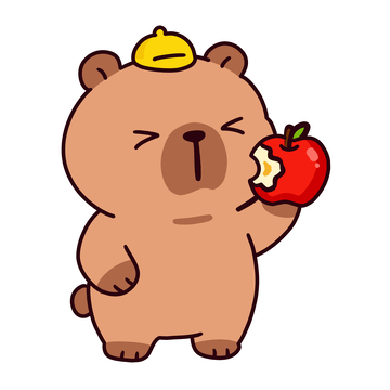 可爱卡通小熊苹果插画