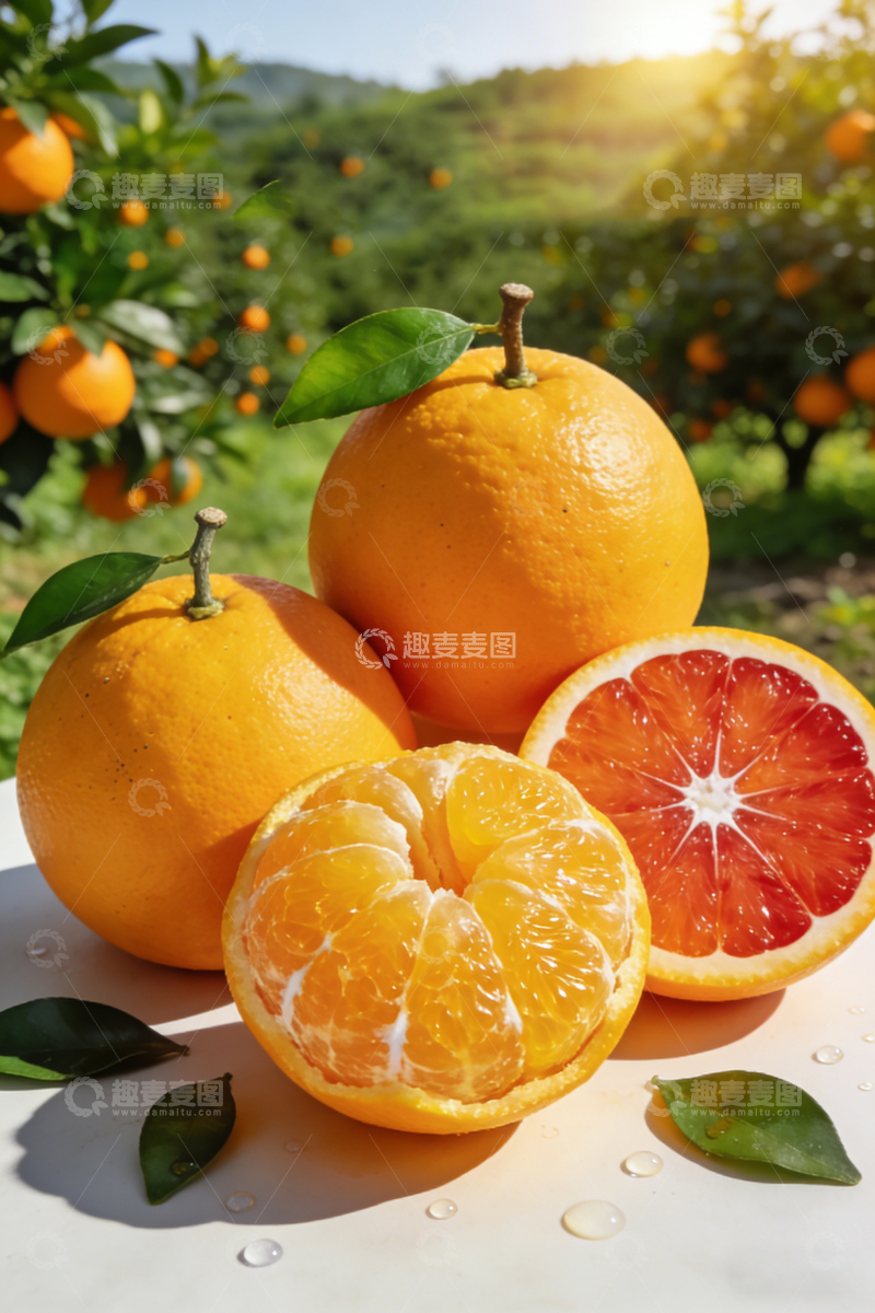高清大图下载【趣麦麦图】阳光果园血橙美景