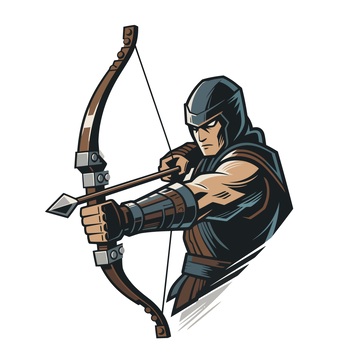 动漫风弓箭手插画设计素材