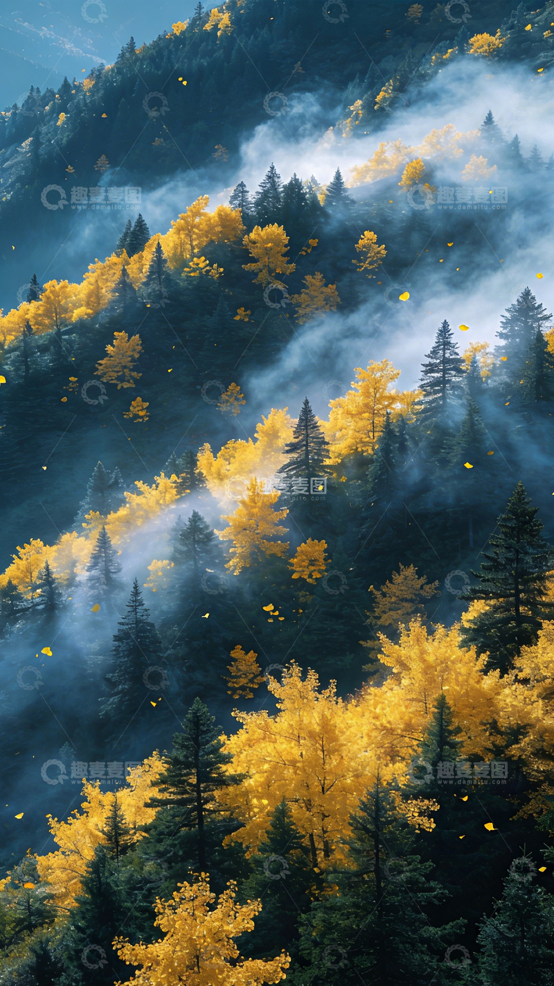 高清大图下载【趣麦麦图】秋山云雾绚烂朦胧3