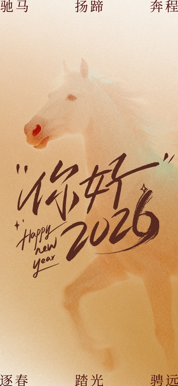 马年祝福艺术海报设计