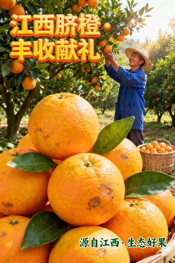 江西脐橙丰收献礼宣传海报