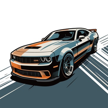 卡通风格赛车插画设计素材