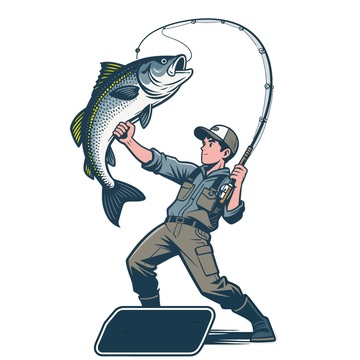 钓鱼插画矢量图