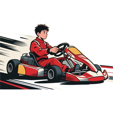 动感速度卡丁车插画设计素材