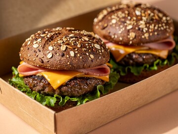 汉堡美食快餐外卖摄影图
