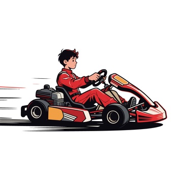 动感卡丁车插画设计素材