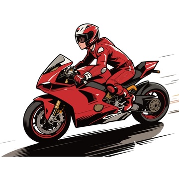 动感摩托车赛车手插画矢量素材