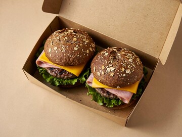 汉堡纸盒快餐食品摄影