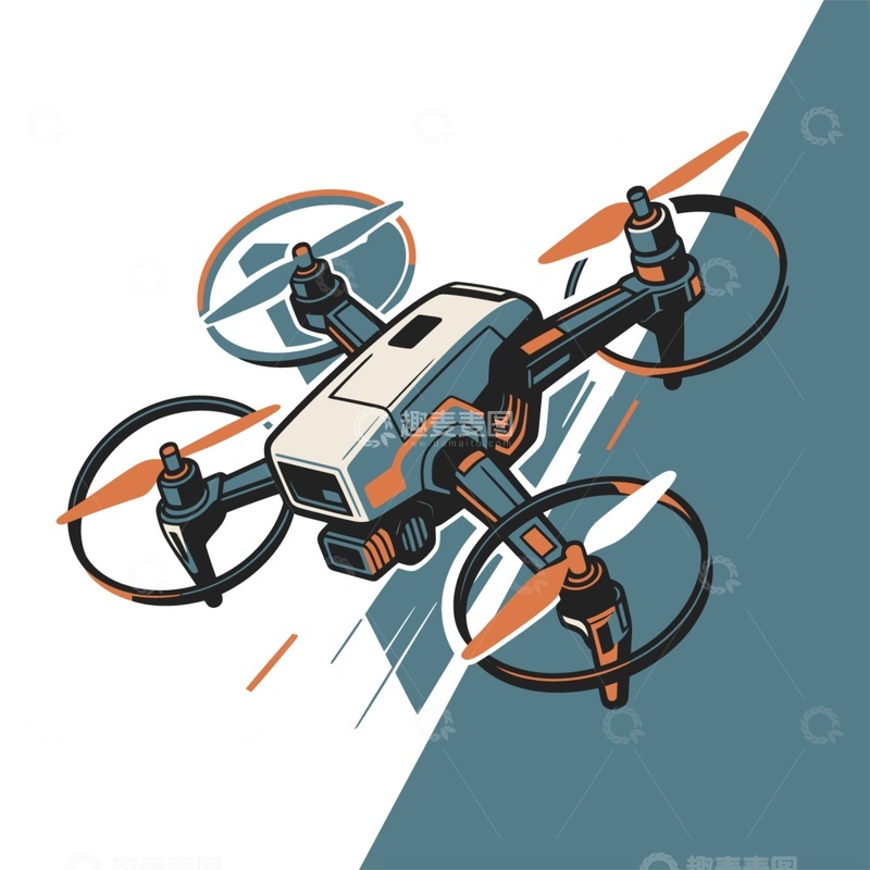 源文件下载【趣麦麦图】现代无人机插画设计