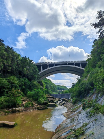 拱桥山河风光摄影