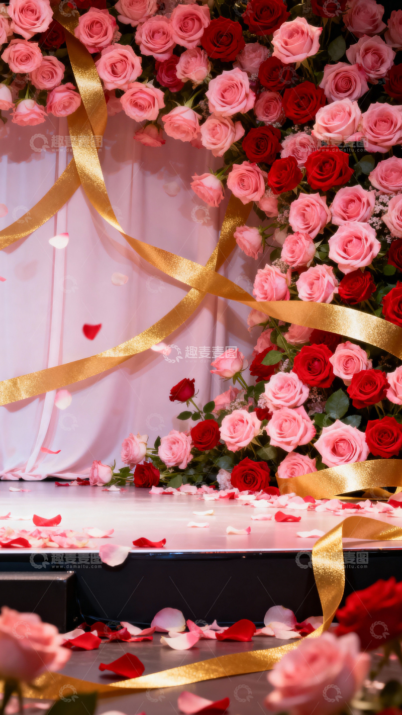 高清大图下载【趣麦麦图】情人节婚礼浪漫背景_竖屏047