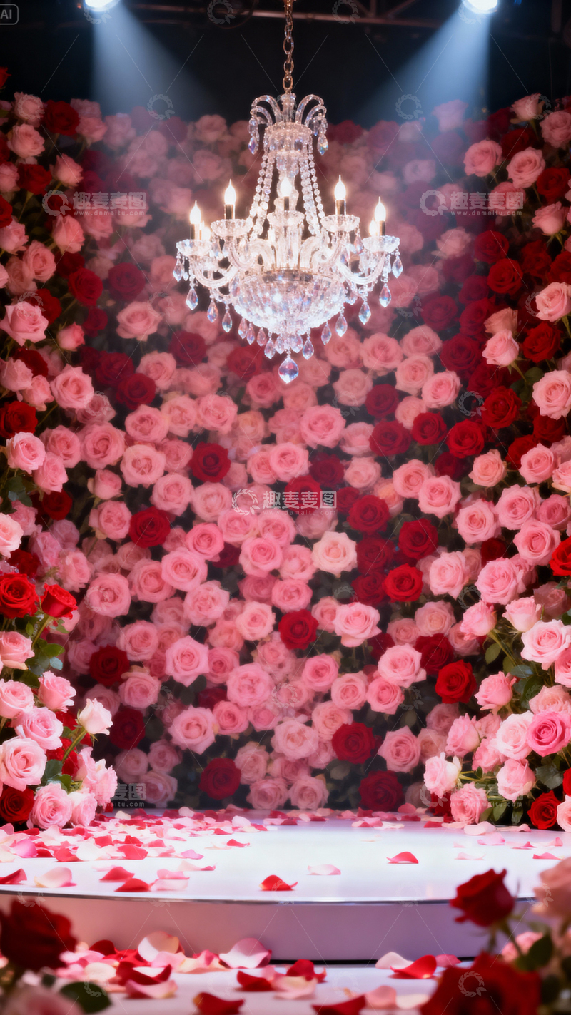 高清大图下载【趣麦麦图】情人节婚礼浪漫背景_竖屏045