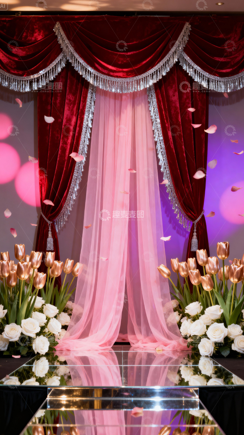 高清大图下载【趣麦麦图】情人节婚礼浪漫背景_竖屏042