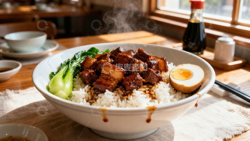 高清大图下载【趣麦麦图】卤肉饭  酱色    至味   