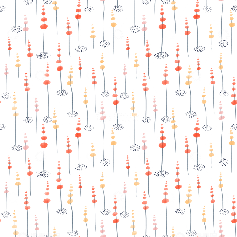 源文件下载【趣麦麦图】-简约花卉图案壁纸连续四方布艺花纹设计