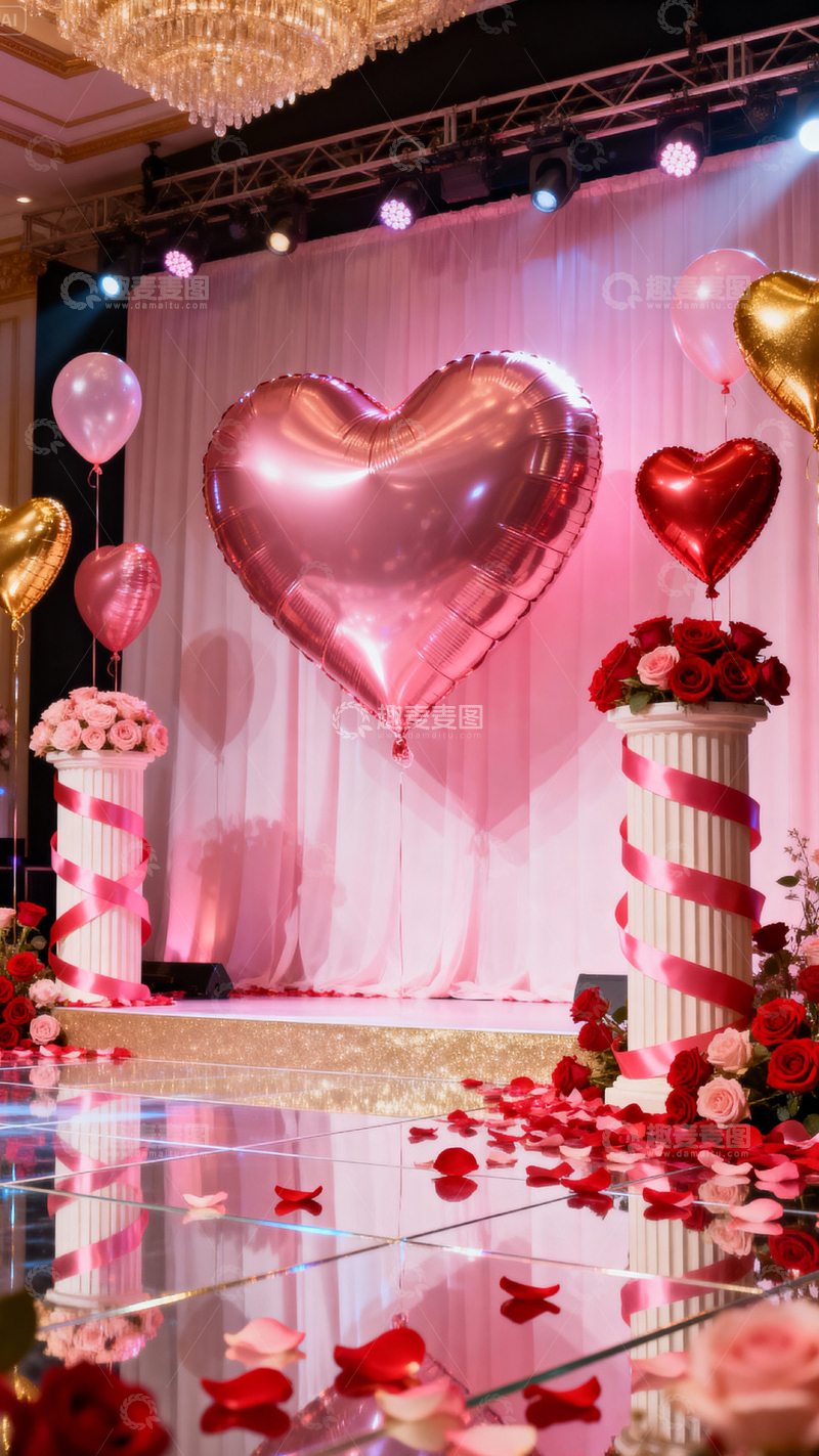 高清大图下载【趣麦麦图】情人节婚礼浪漫背景_竖屏044