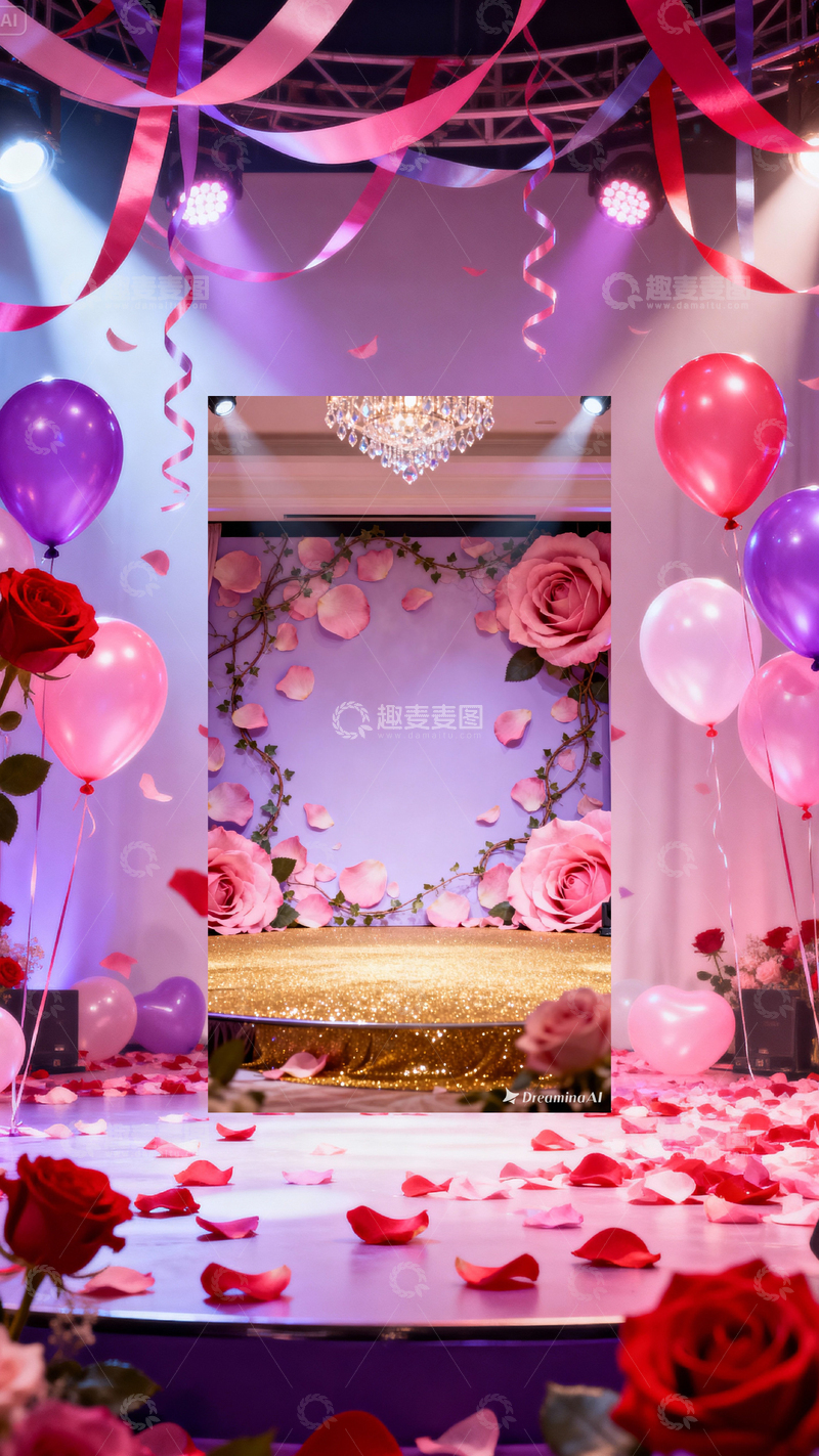 高清大图下载【趣麦麦图】情人节婚礼浪漫背景_竖屏054