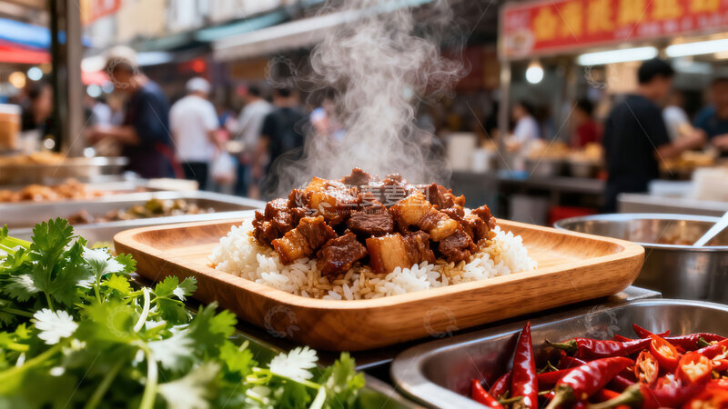 高清大图下载【趣麦麦图】卤肉饭  酱色  快餐 