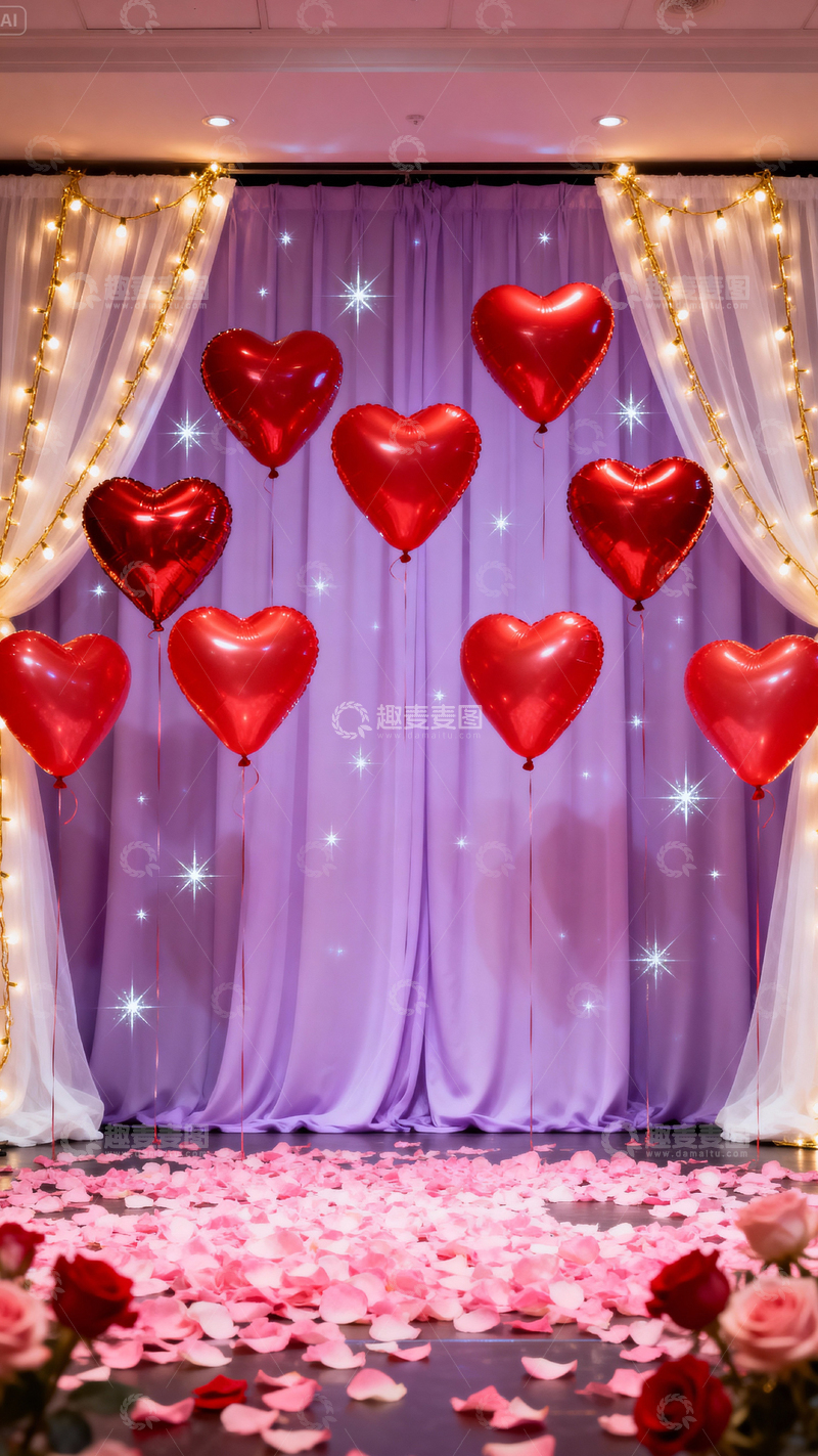 高清大图下载【趣麦麦图】情人节婚礼浪漫背景_竖屏041