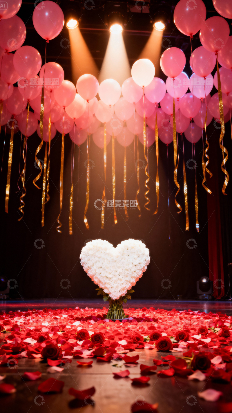 高清大图下载【趣麦麦图】情人节婚礼浪漫背景_竖屏050
